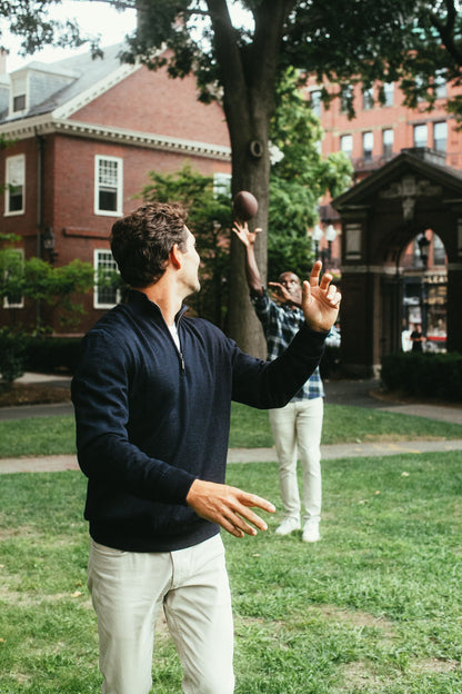 Navy Gamlan Half Zip Sweater