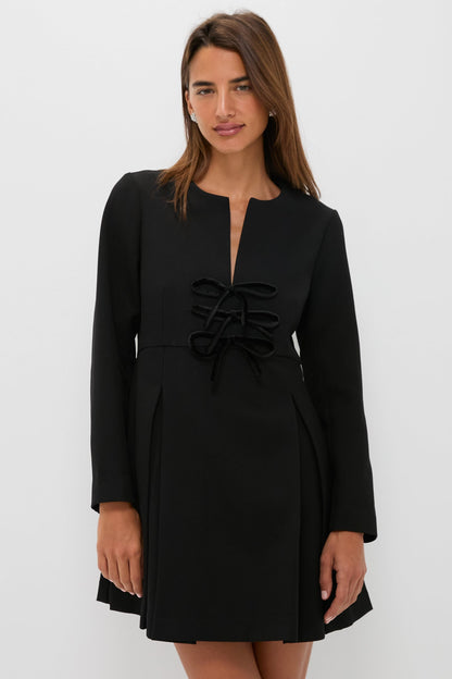 Black Crepe Blair Bow Coat Dress