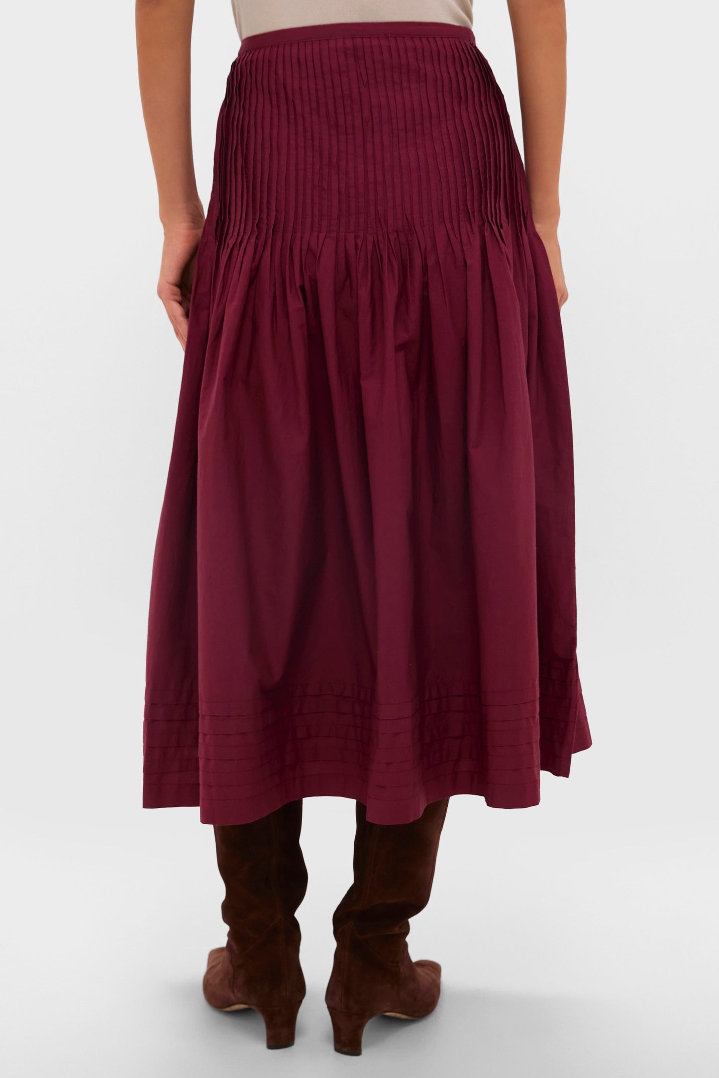 Bordeaux Rosa Midi Skirt