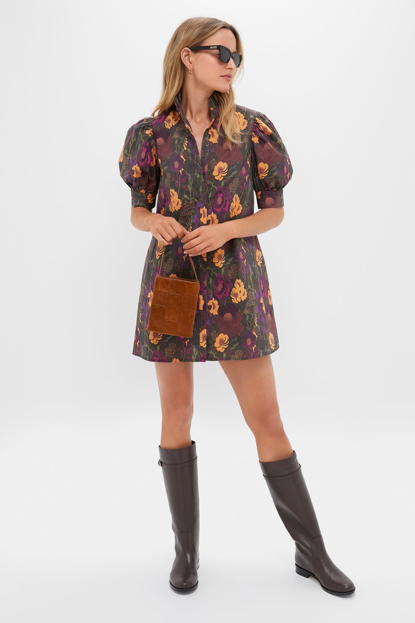Burnt Orange Floral Louisa Mini Dress