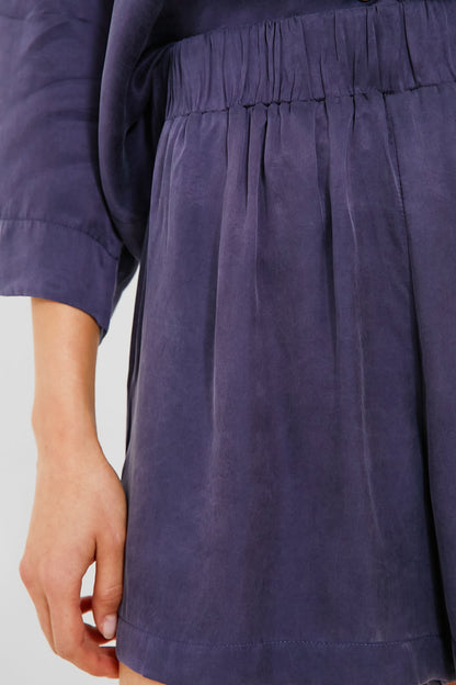 Navy Cupro Jude Shorts