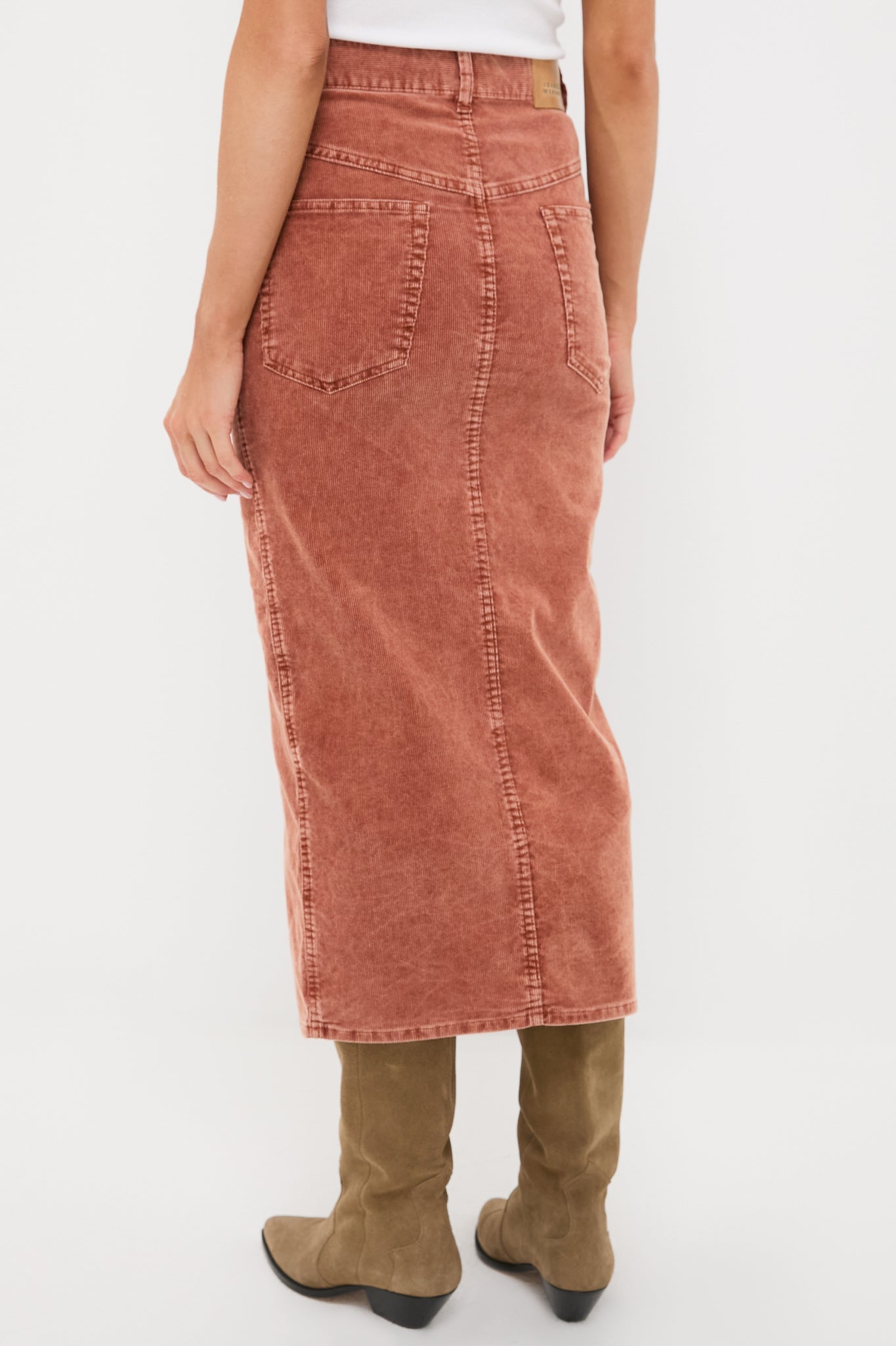 Rust Odalie Corduroy Skirt