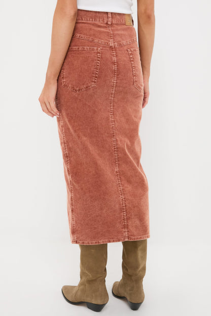 Rust Odalie Corduroy Skirt