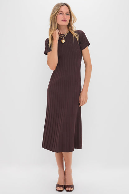 Chocolate Knit Murphy Swing Midi Dress