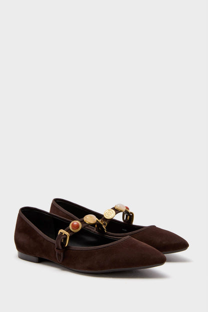 Espresso Selene Charms Flats