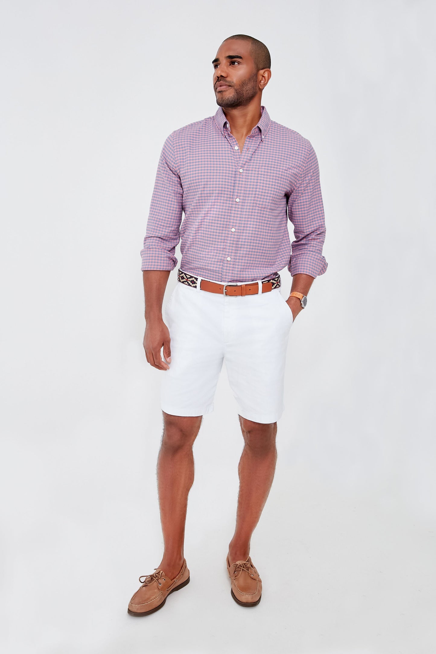 Blue Rose Gingham Stretch Oxford Shirt