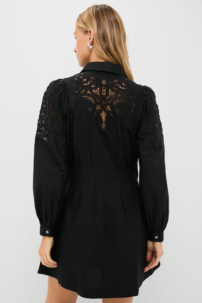 Black Marta Long Sleeve Mini Dress