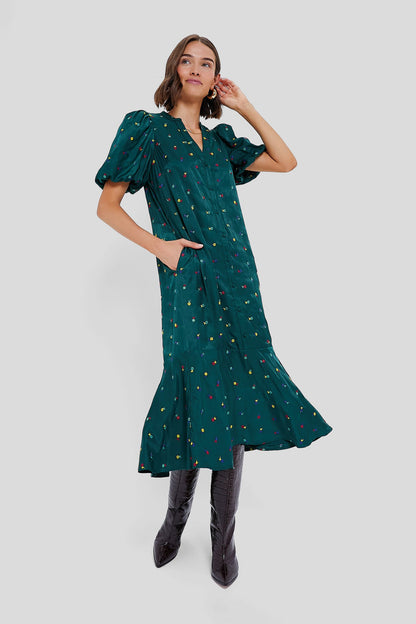 Green Embroidered Molly Dress