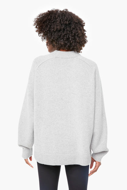 Heather Grey Oversize Cashmere Crewneck Sweater