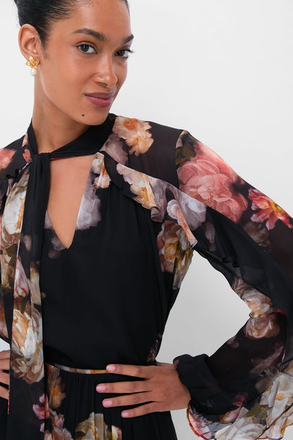 Russet Floral Hypnotic Flutter Blouse