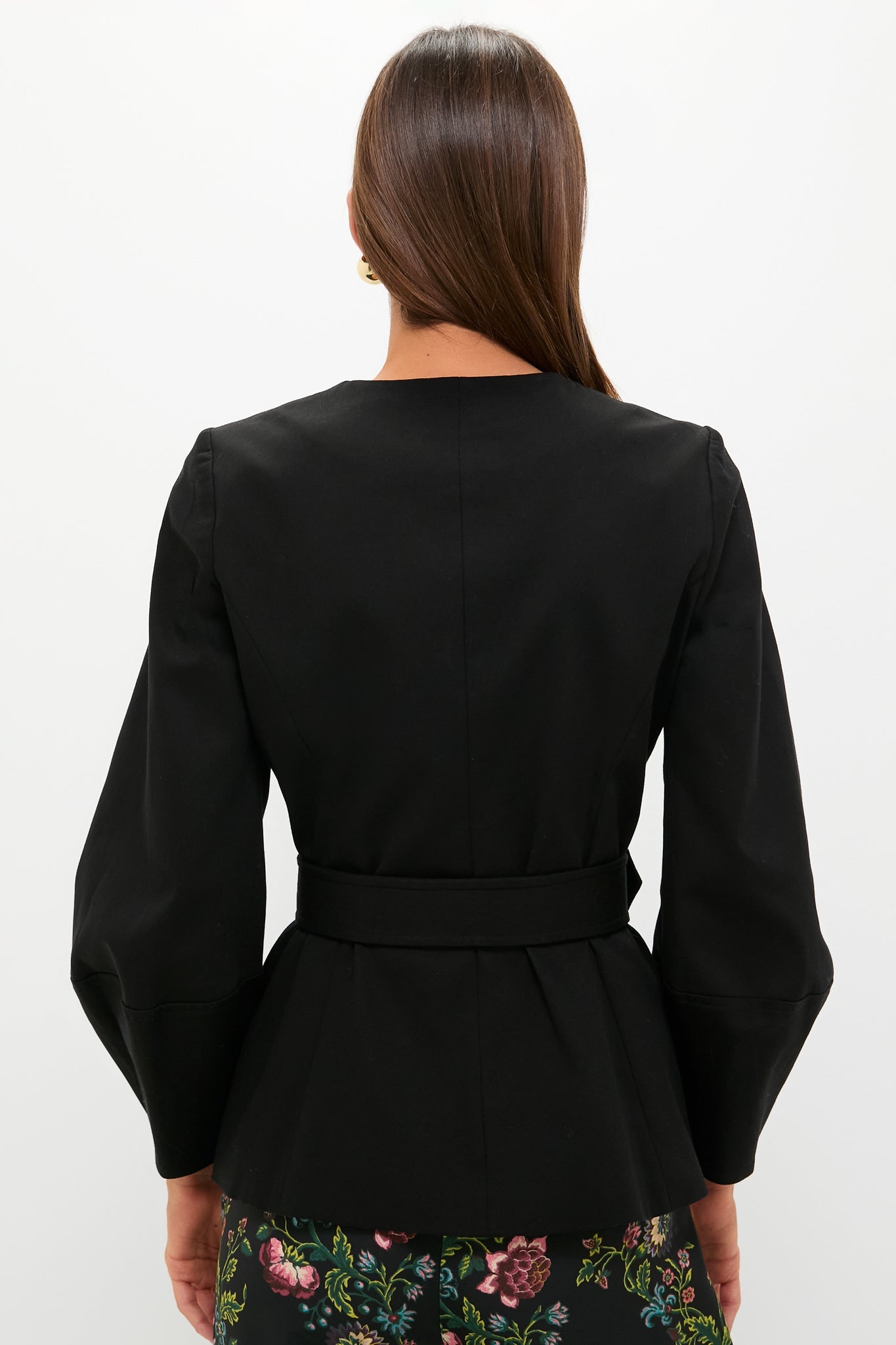 Black Long Sleeve Structured Rhoda Tunic Top