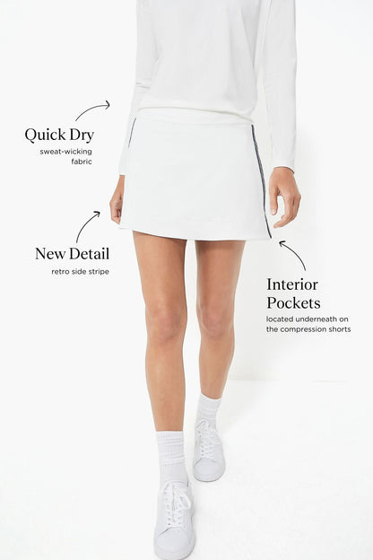 White Wildflower 14 Inch Elena Tennis Skirt