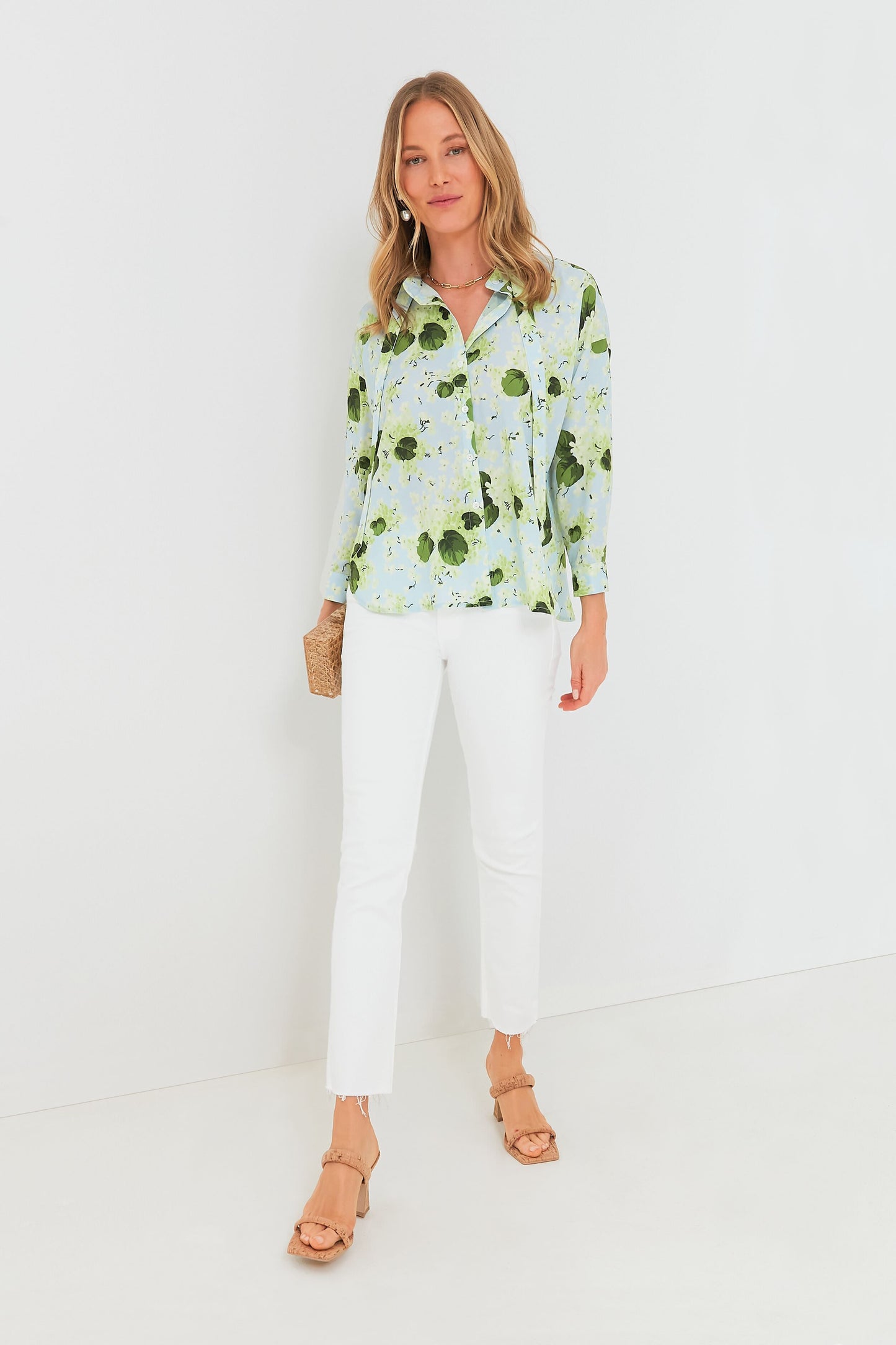 Hydrangea Blooms Hallie Tie Blouse