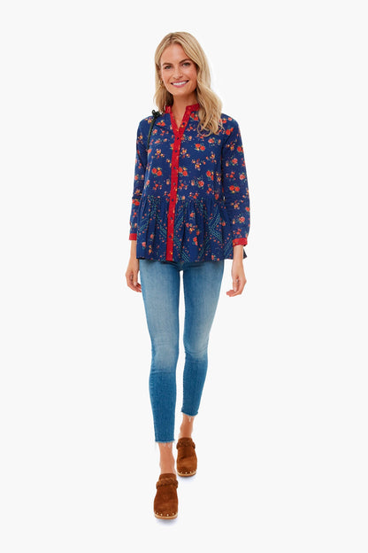 Tatiana Blue Chanderi Blouse