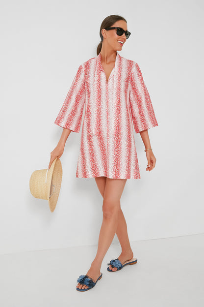 Speckled Coral Poplin Marseille Caftan