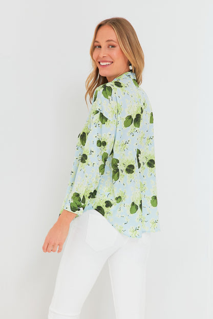 Hydrangea Blooms Hallie Tie Blouse