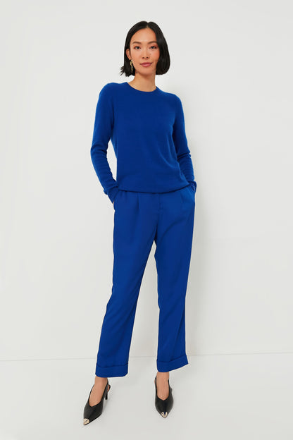 Lapis Blue Cashmere Crewneck Sweater