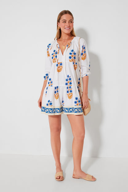 Cornflower Blue Poppy Print Joci Dress