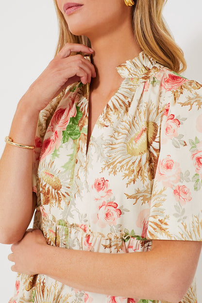 Sun Faded Floral Crawford Dress