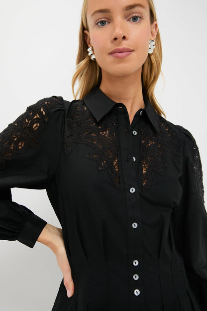 Black Marta Long Sleeve Mini Dress