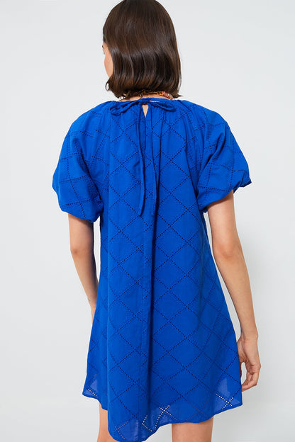 Royal Blue Eyelet Quincy Mini Dress