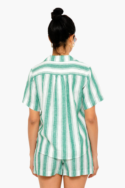 Green Awning Stripe Margot Shirt