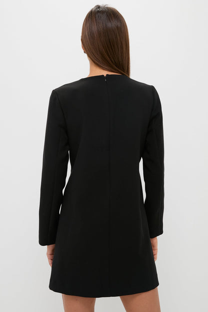 Black Crepe Blair Bow Coat Dress