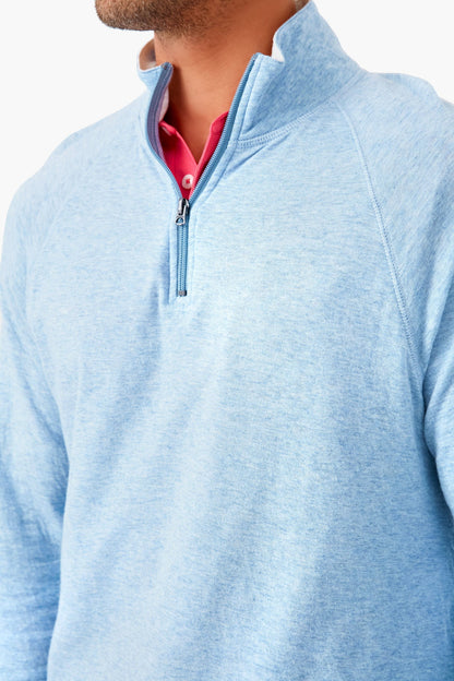 Light Blue Heather Cloud Quarter Zip