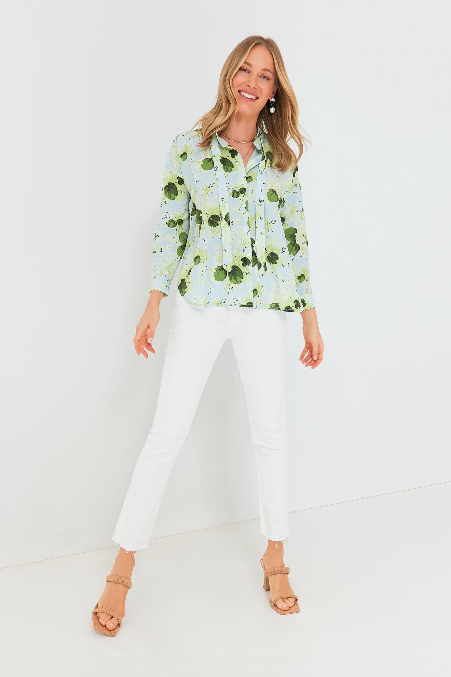 Hydrangea Blooms Hallie Tie Blouse
