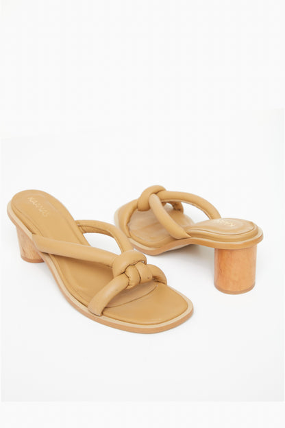 Natural Arauca Chunky Knot Wood Heel