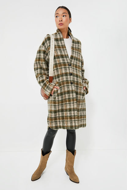 Khaki Ecru Plaid Gabriel Coat