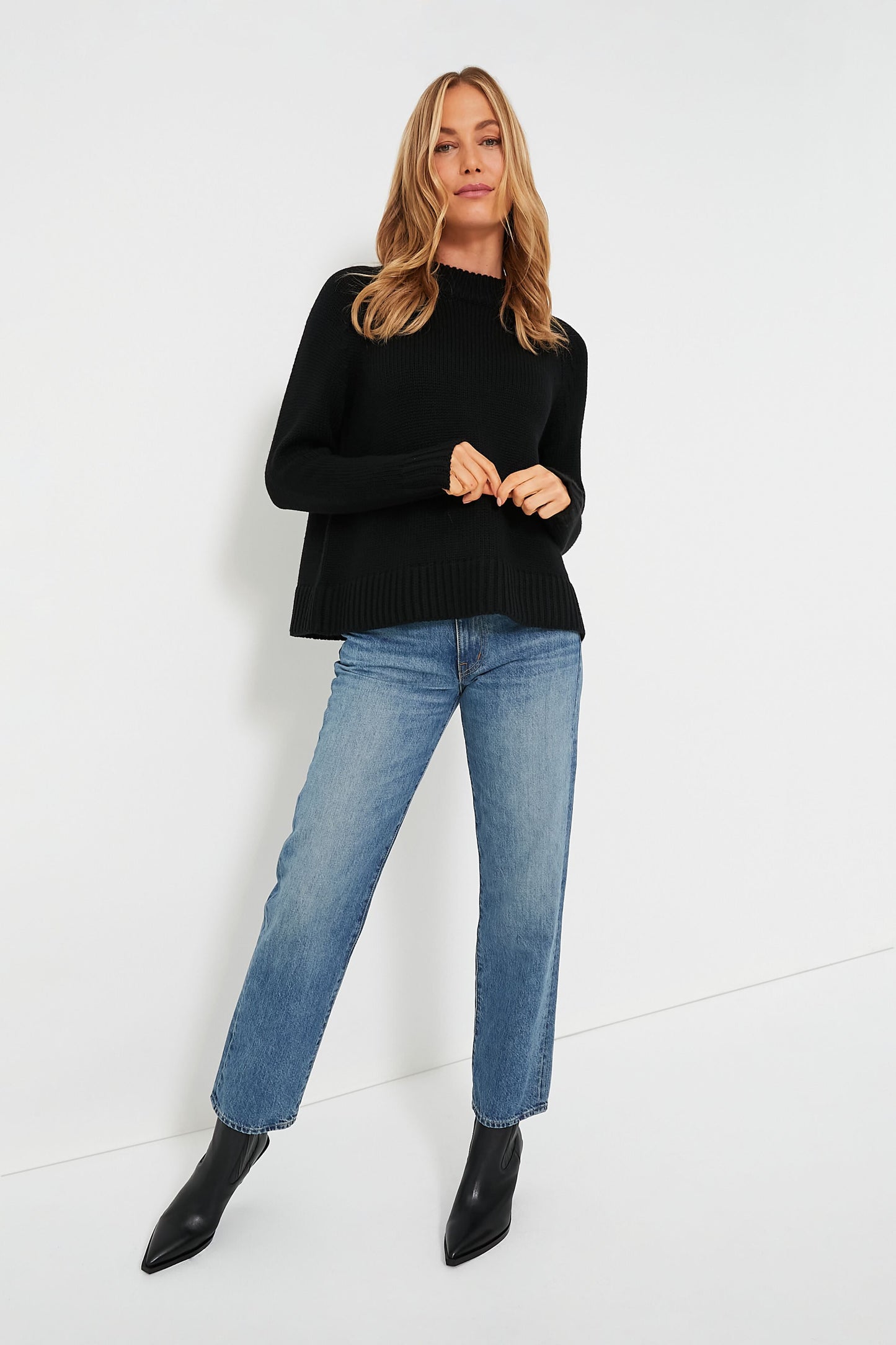 Black Leather Mandey Booties