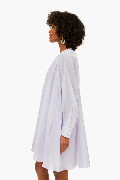 Wisteria Long Sleeve Silk Cotton Dress