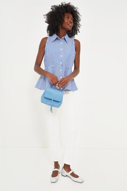 Blue Striped Sleeveless Ashlen Blouse