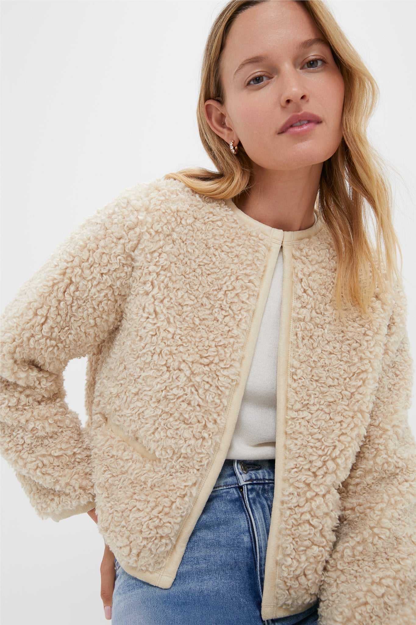 Cream Sherpa Cameron Jacket