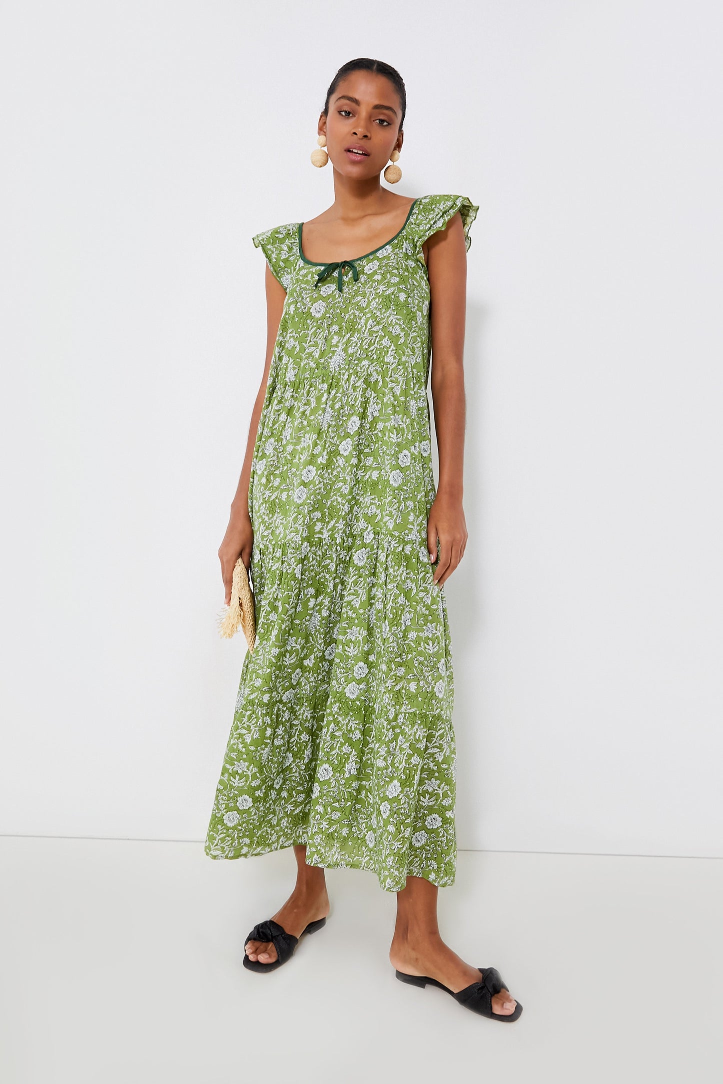 Sea Moss and Dandelion Sayulita Tier Caftan