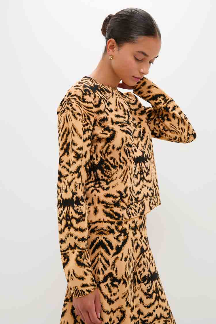 Bengal Cade Jacquard Knit Long Sleeve Pullover