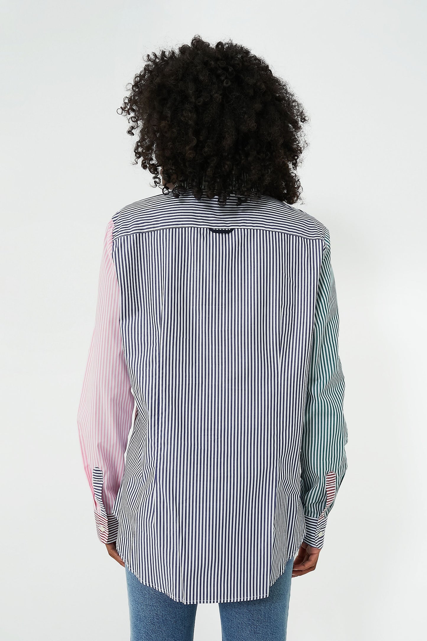 Dark Multi Stripe Boyfriend Shirt