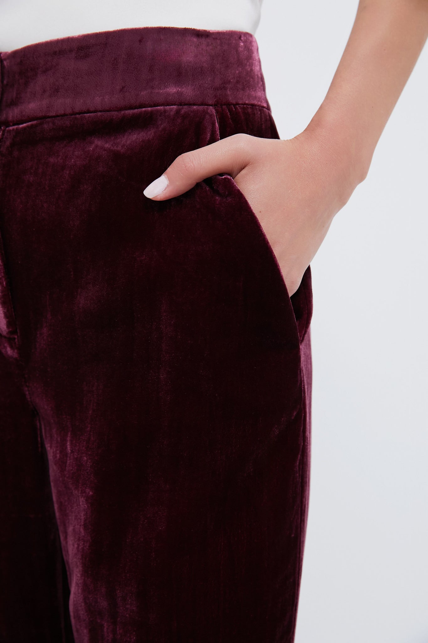 Wine Lebone Velour Pant