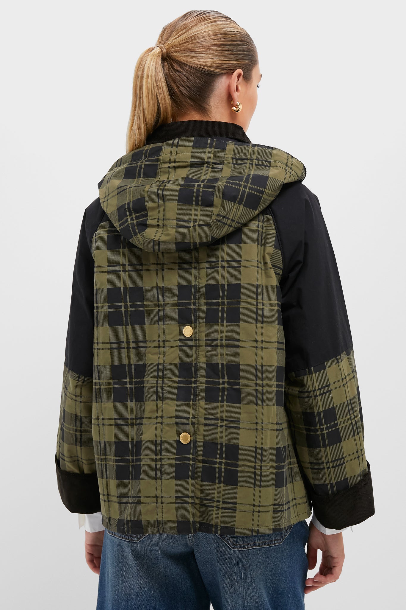 Olive and Black Check Elaine Showerproof Jacket