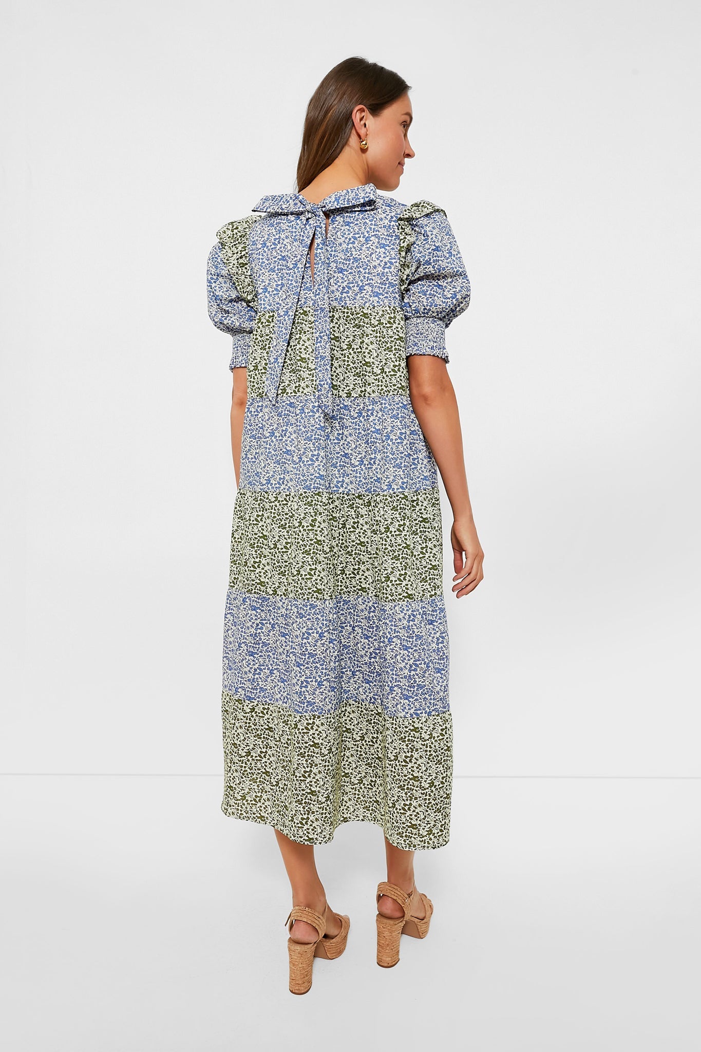 Green & Blue Floral Barton Midi Dress