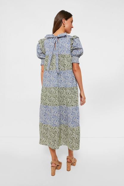 Green & Blue Floral Barton Midi Dress