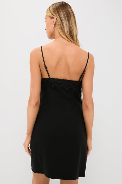 Black Lace Sabrina Mini Dress