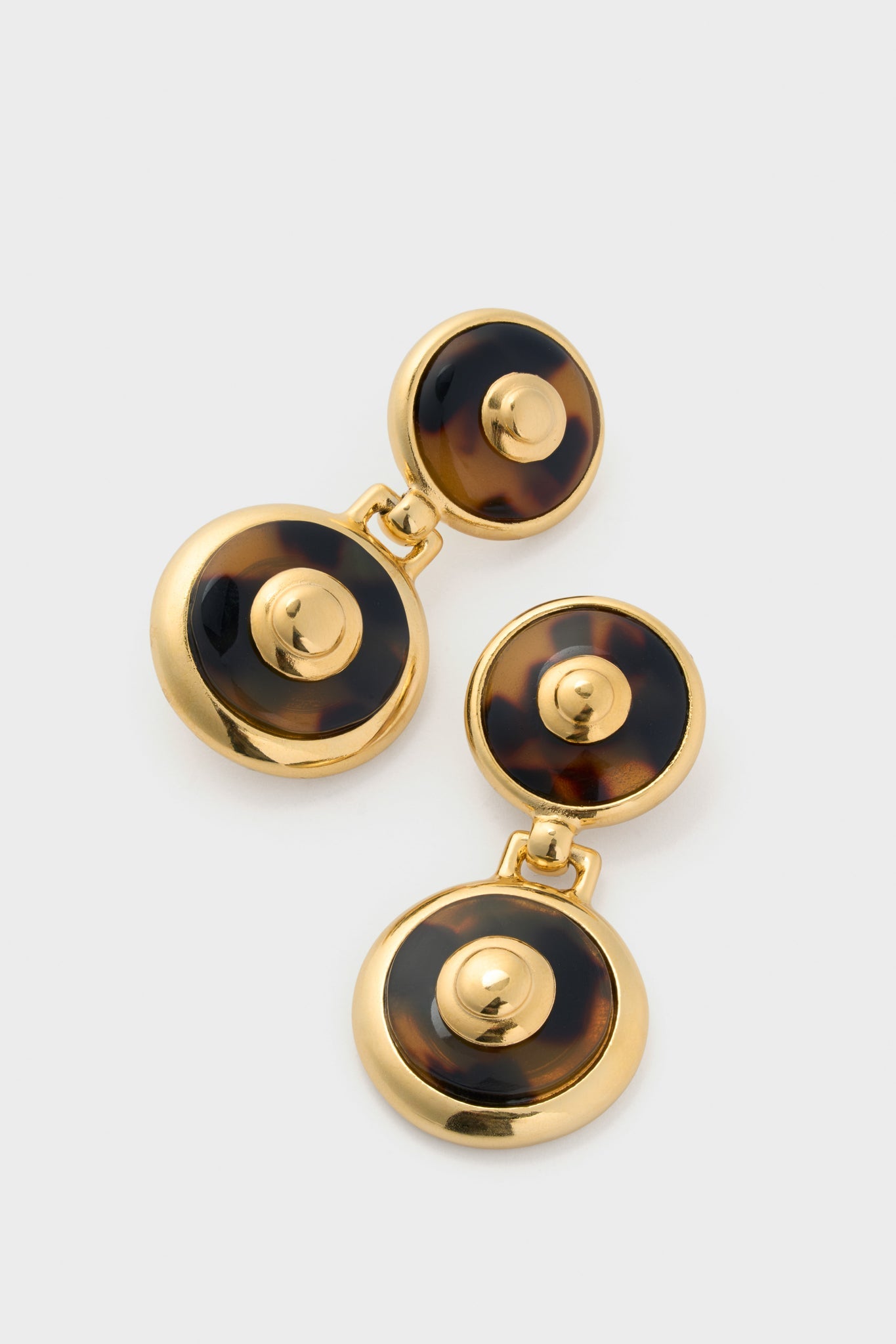 Tortoise 24K Gold Electroplated Circle Drop Earrings
