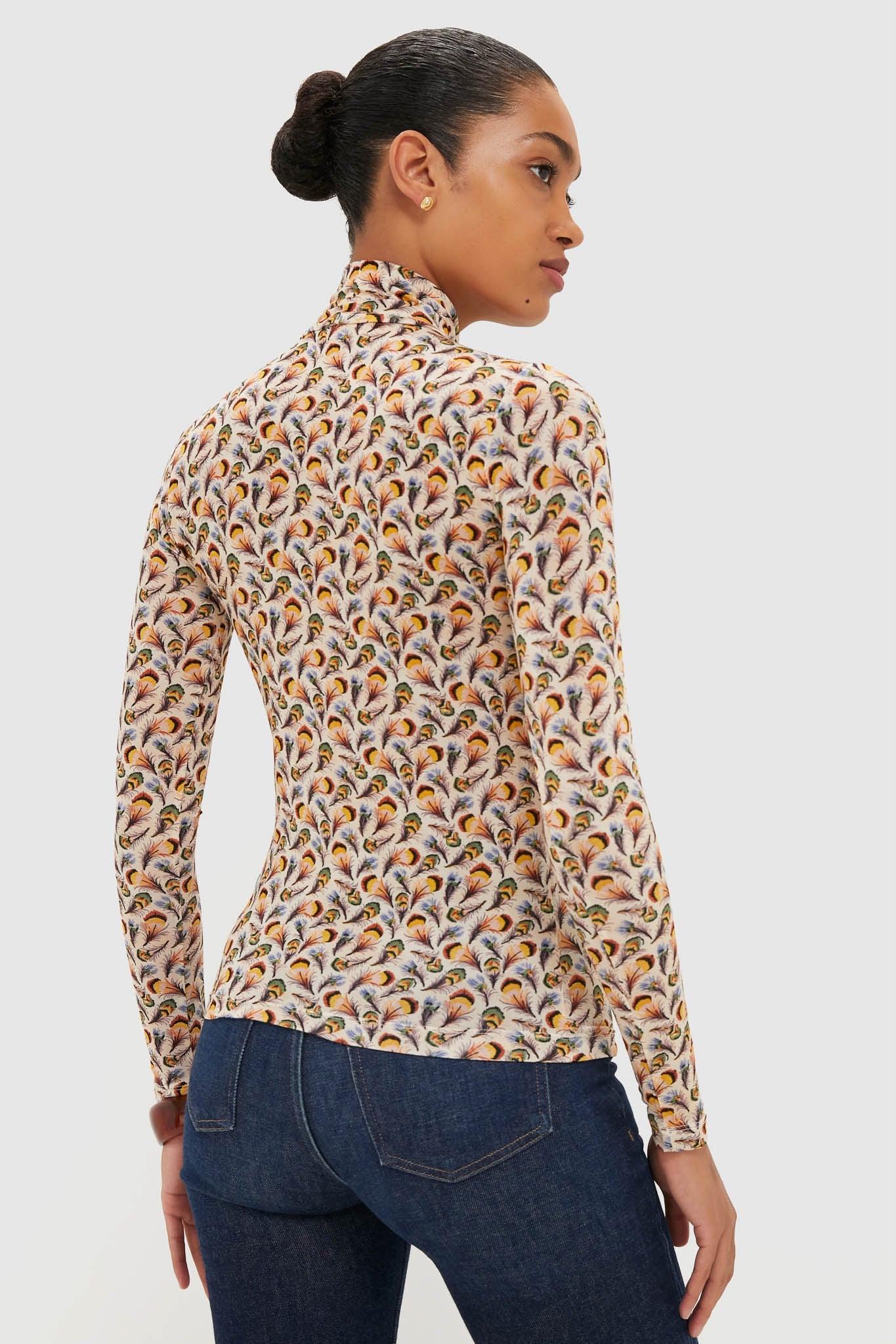 Swan Aurelia Jersey Long Sleeve Turtleneck Top