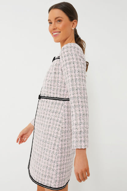 Pink Bow Tweed Brigitta Dress