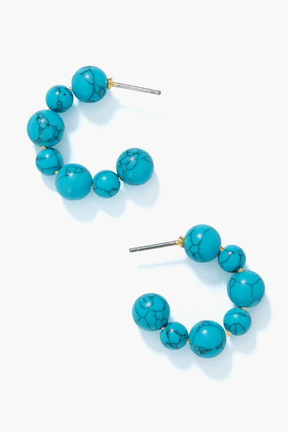 Mini Turquoise Carolina Hoops