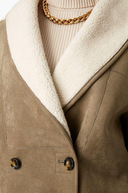 French Gray Suede Thayer Coat