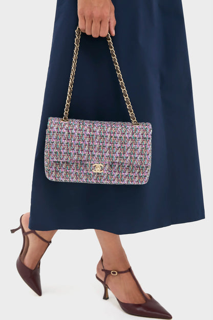 CHANEL Multicolor Pink Purple Soft Diagonal Pattern Classic 25 Crossbody