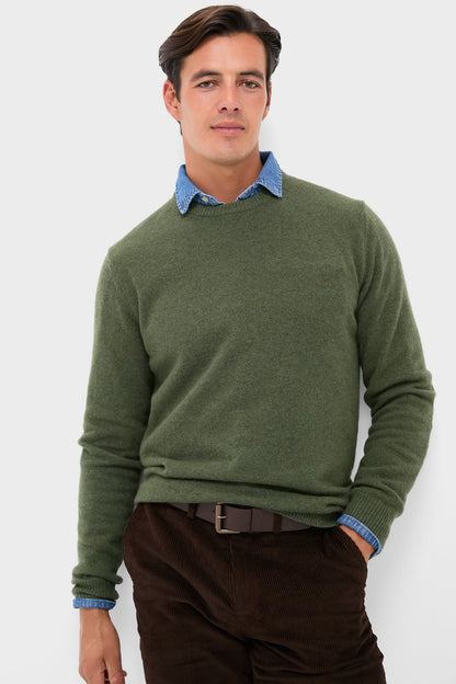 Olive Essential Patch Crew Neck Sweater